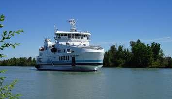 The new Pelee Islander II arrived in Pelee island, Kingsville and Leamington. June 15, 2018. (Photo courtesy of Ontario Ferries)