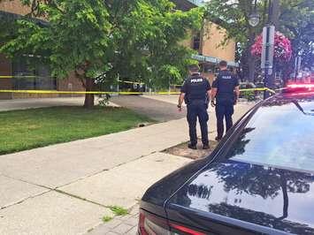 The Sarnia Police Service on scene of a stabbing in downtown Sarnia - July 22/24 (Photo courtesy of Sarnia Police Service)